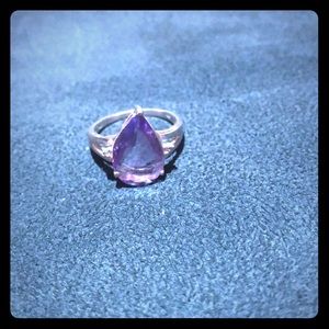 Teardrop amethyst ring size 6.5
